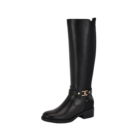 Tommy Hilfiger Womens Iyla High Shaft Riding Heels Boots Black Size 6.5M NIB - Picture 2 of 6